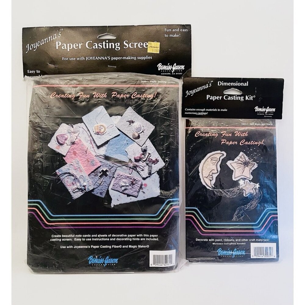 NOS Paper Making Paper Casting Kit & Screen Ornaments Cards Ornaments Crafting
